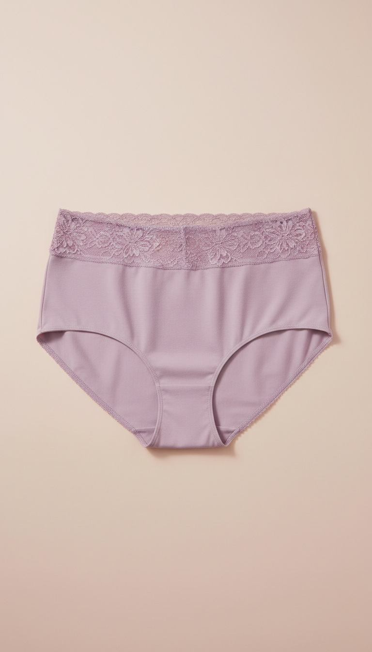 Calcinha cintura alta lilac veil microfibra