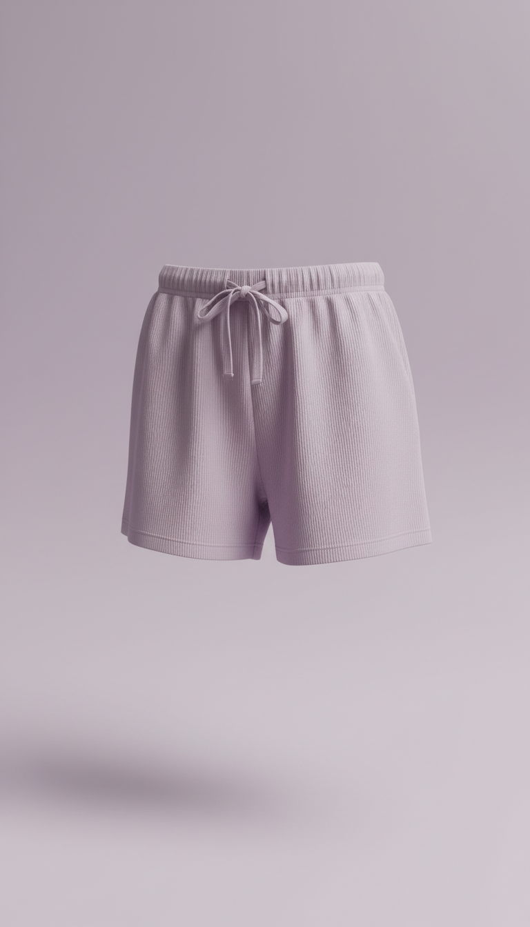 Shorts lounge lavanda mist modal canelado