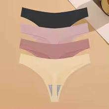 Calcinha Invisível Ultrafina Sem Costura Feminina Cintura Baixa Fio Dental Seda Gelada 4 Peças