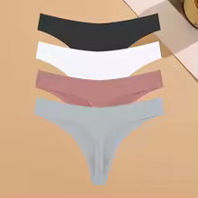 Calcinha Invisível Ultrafina Sem Costura Feminina Cintura Baixa Fio Dental Seda Gelada 4 Peças