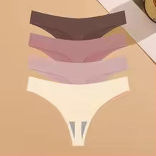 Calcinha Invisível Ultrafina Sem Costura Feminina Cintura Baixa Fio Dental Seda Gelada 4 Peças
