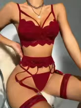 Conjunto Lingerie Renda Sexy Sutiã Transparente E Calcinha Fio Dental