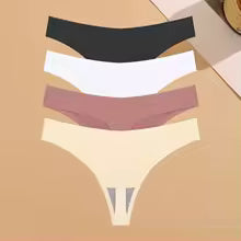 Calcinha Invisível Ultrafina Sem Costura Feminina Cintura Baixa Fio Dental Seda Gelada 4 Peças