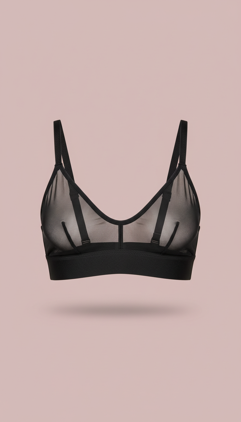 Bralette de tule preto ink
