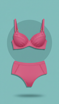 Conjunto balconet rosa berry em microfibra