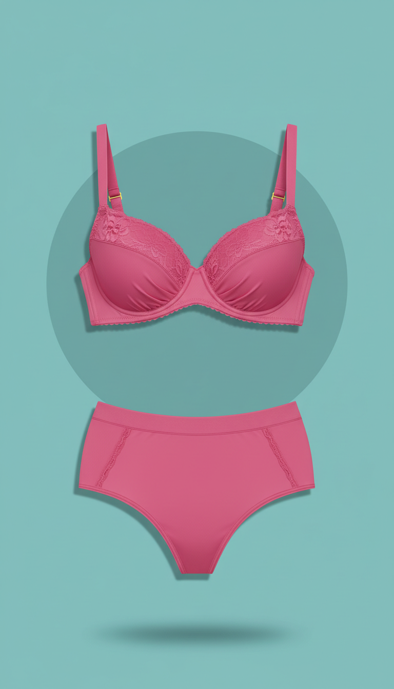 Conjunto balconet rosa berry em microfibra